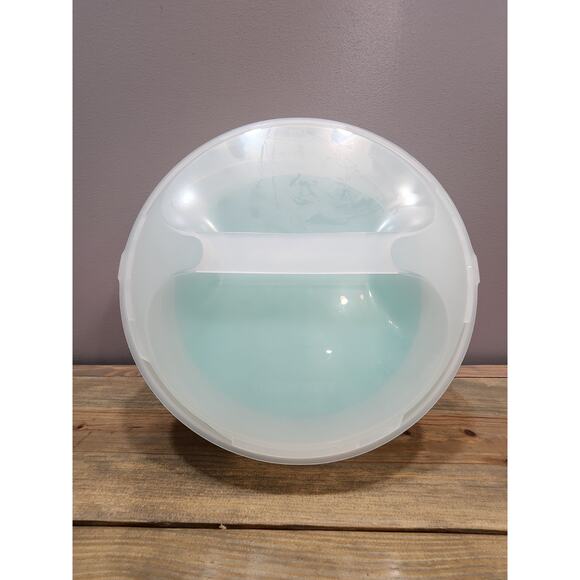 Tupperware Expandable Cake Carrier 12" Pie Taker Teal Collapsible 3062 - Picture 1 of 8